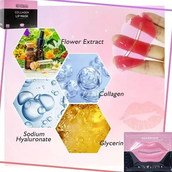 25 pairs Pink Collagen Lip Mask NEW in BOX women’s skincare - Picture 2 of 3